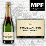 Personalised Christmas Champagne Bottle Label - BRUT