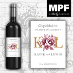 Personalised Engagement Wine Bottle Label (Gold) - Plum