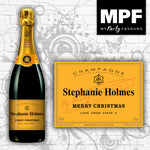 Personalised Novelty Christmas Champagne BRUT Bottle Label - Secret Santa Gift