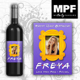 Personalised Photo Birthday Wine Bottle Label - Friends - Any Name/Age/Message