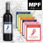 Personalised Birthday Wine Label Barefoot Style - Any Occasion - Red Bottle